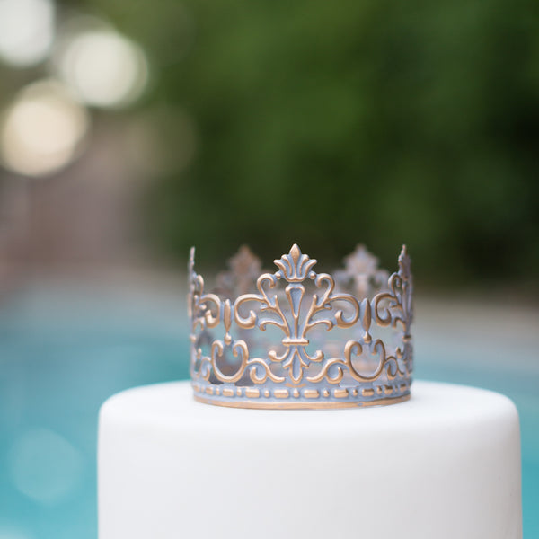 Crown Cake Topper ~ Blue and Gold