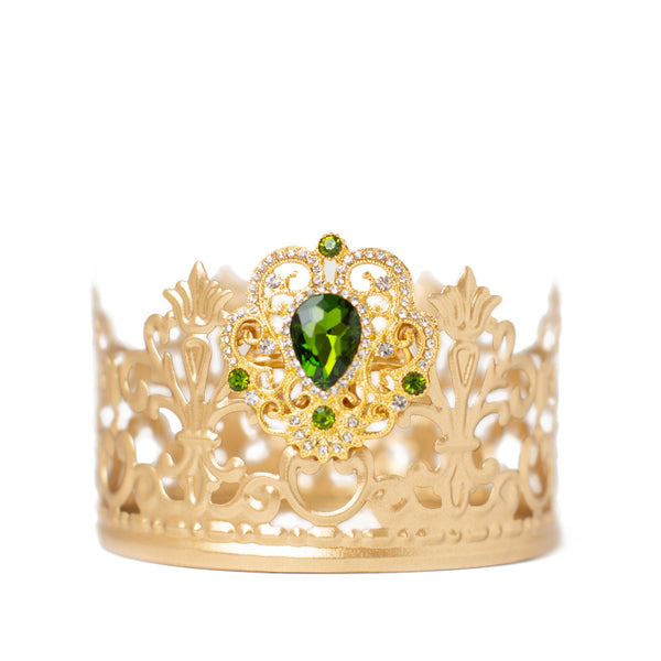 May Birthstone Crown Cake Topper ~ with Emerald Rhinestones
