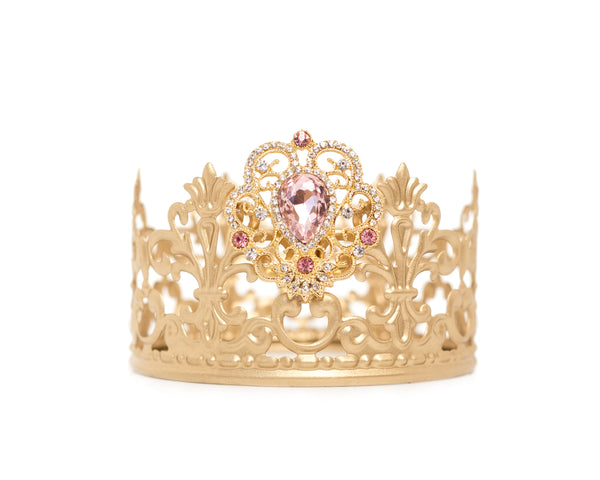 Gold Crown Cake Topper ~ with Pink Rhinestones