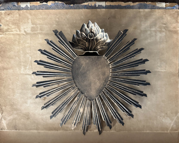 Black and Gold Sunburst Sacred Heart
