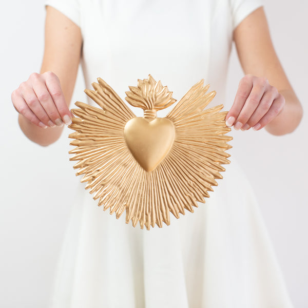 Brilliant Gold Flame Sacred Heart
