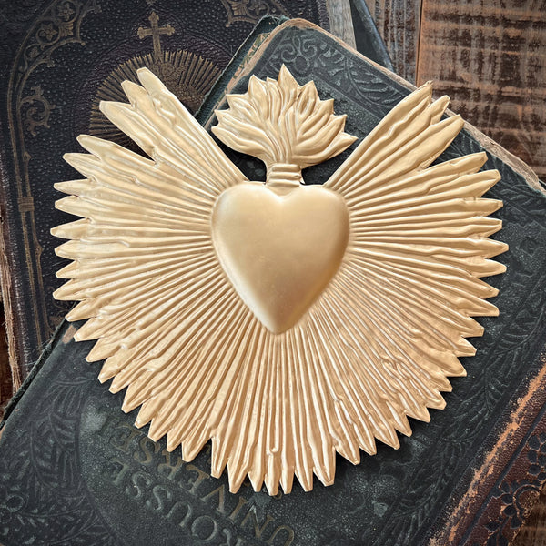 Brilliant Gold Flame Sacred Heart