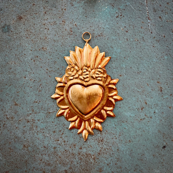 Sacred Heart set of 3, Antique Gold