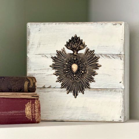 Vintage Style White Wood Box