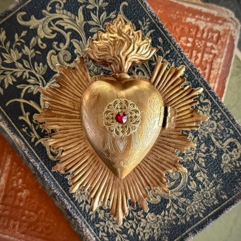 Sacred Heart with red rhinestone