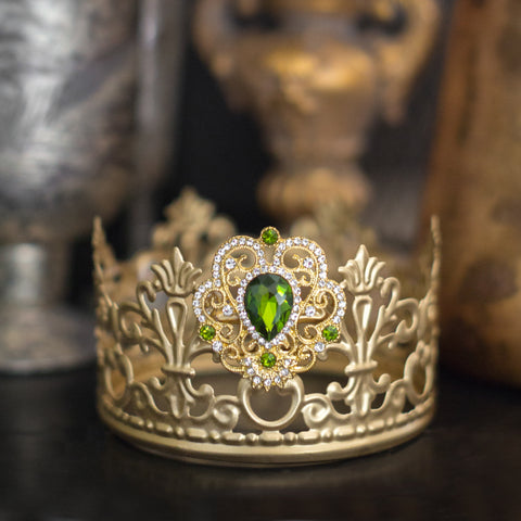 May Birthstone Crown Cake Topper ~ with Emerald Rhinestones