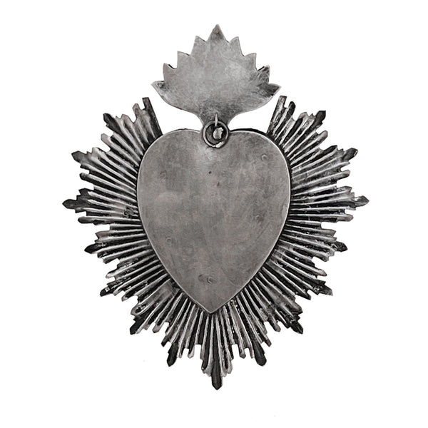 Sacred Heart ~ Black & Silver w/Rhinestones