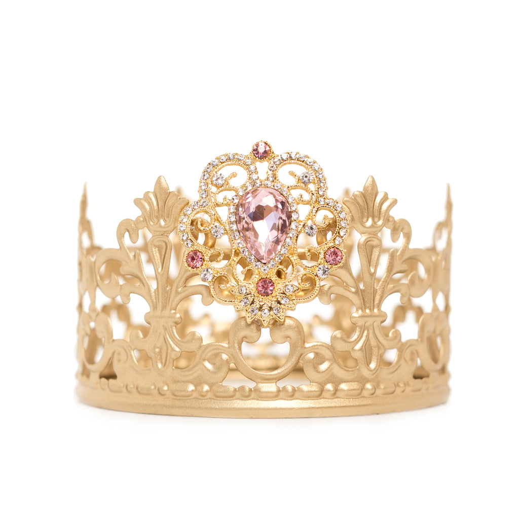 Gold Crown Cake Topper ~ with Pink Rhinestones
