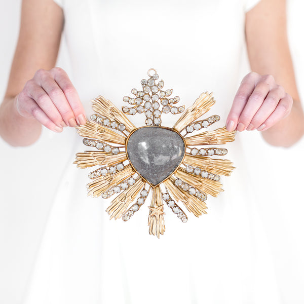 Rustic Sacred Heart ~ Gold