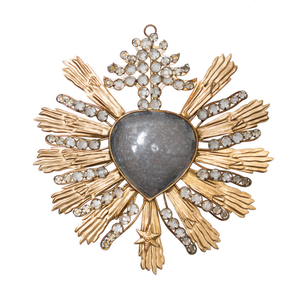 Rustic Sacred Heart ~ Gold