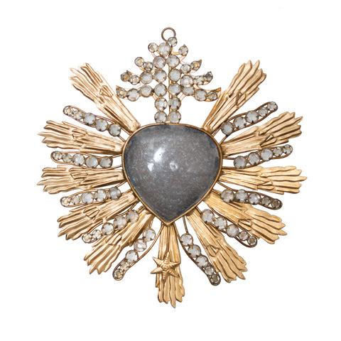 Rustic Sacred Heart ~ Gold